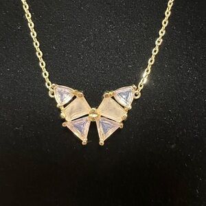 Kendra Scott Gold and Purple/Pink Butterfly Necklace